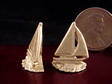 Miniature Sailboat Bookends - 18k Gold Leaf